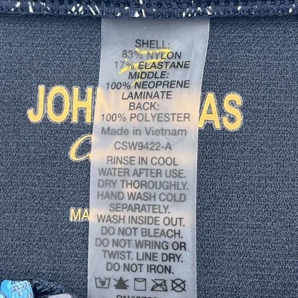 Johnny Was Fly Womens Zip Swimsuit Blue Floral Short Sleeve Neoprene One Piece M - Picture 6 of 9